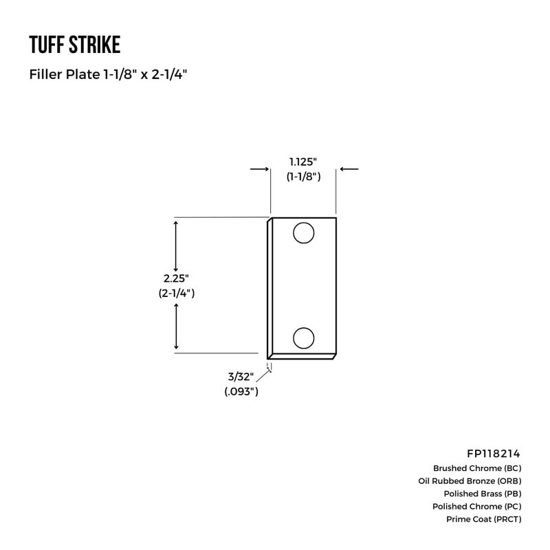 TUFF STRIKE Door Edge Filler Plate | 1-1/8" x 2-1/4" | Dummy Blank Strike Plate | Oil Rubbed Bronze | TUFF STRIKE - Image 5